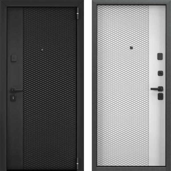 Дверь Торекс Delta Pro PP Черная шагрень D6-DL1 / Белый D6-DL1