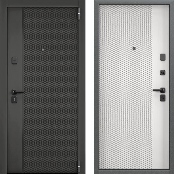 Дверь Торекс Delta Pro PP Черная шагрень D-DL11 / Белый D6-DL1