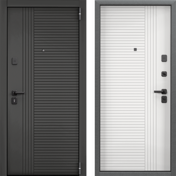 Дверь Торекс Delta Pro PP Черная шагрень D-L8 / Белый D6-L8