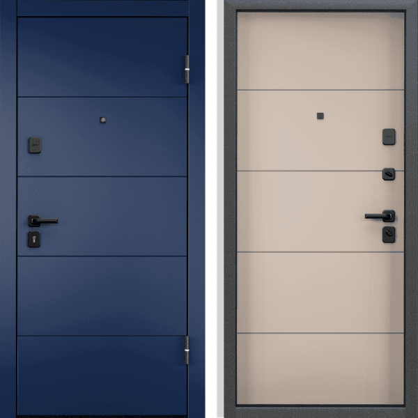 Дверь Торекс Delta Pro PP Холст синий D28 / Холст латте D28